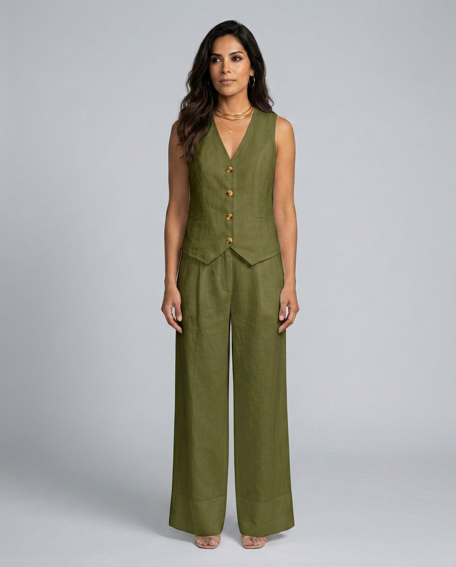 Shirley | Two-Piece Set with Waistcoat and Wide Pants