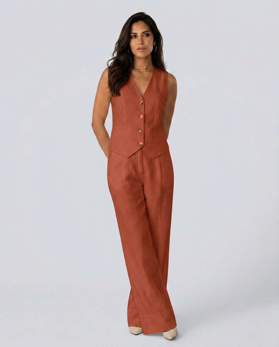 Shirley | Two-Piece Set with Waistcoat and Wide Pants