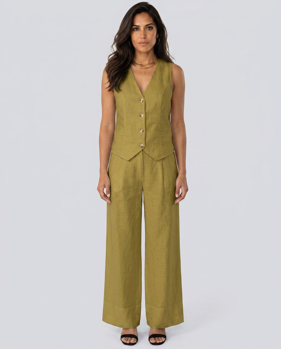 Shirley | Two-Piece Set with Waistcoat and Wide Pants
