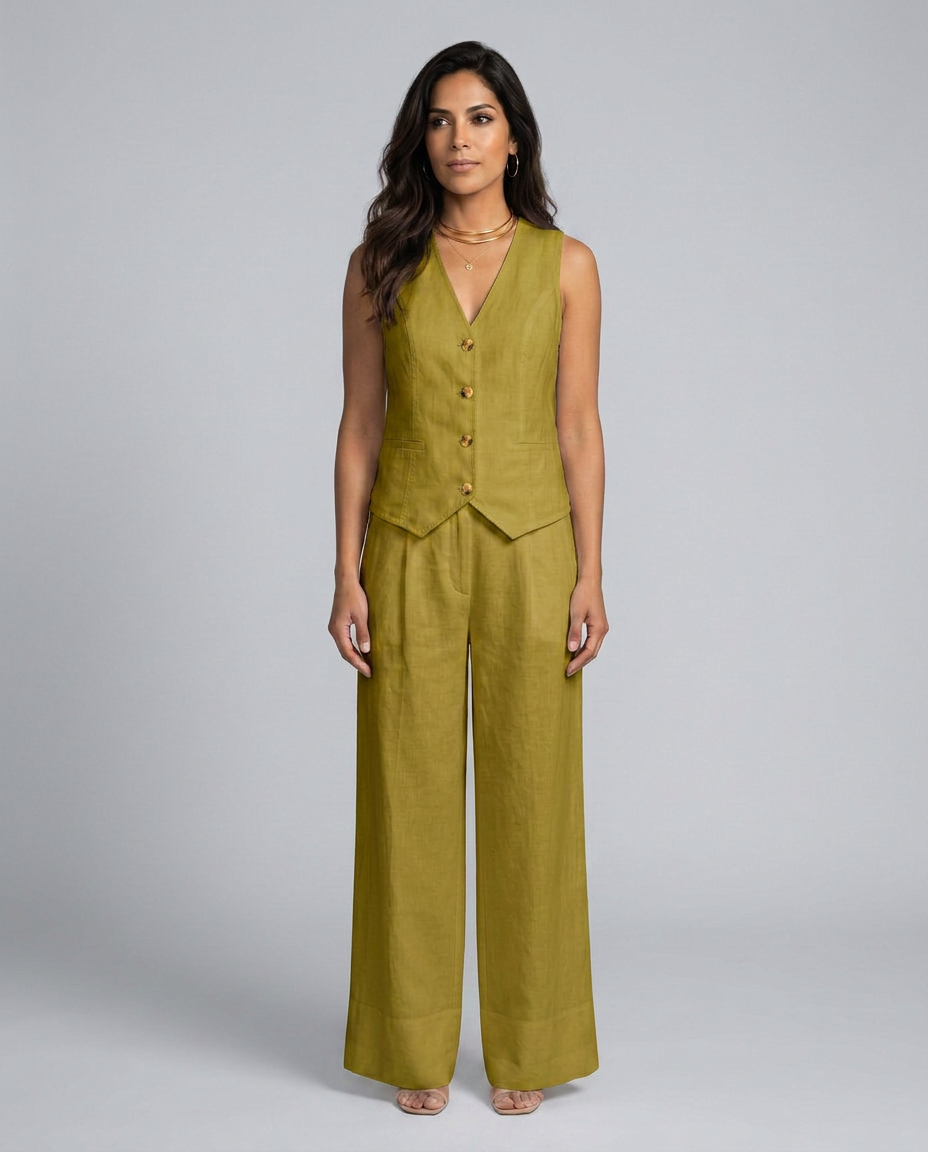 Shirley | Two-Piece Set with Waistcoat and Wide Pants