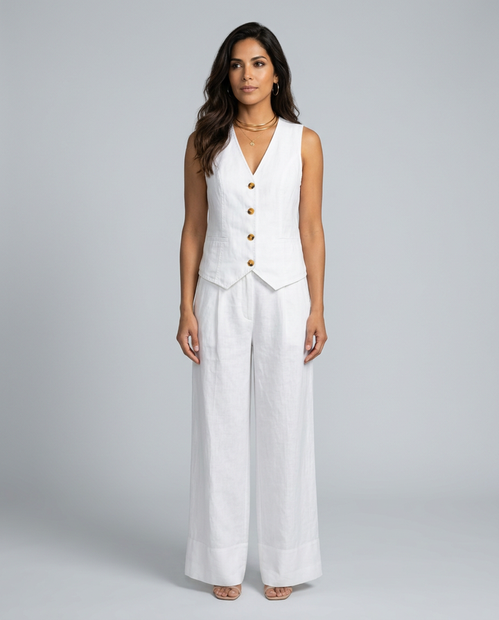 Shirley | Two-Piece Set with Waistcoat and Wide Pants