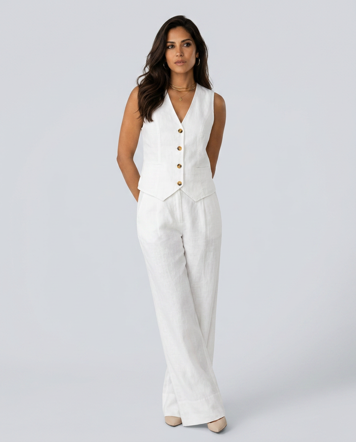 Shirley | Two-Piece Set with Waistcoat and Wide Pants