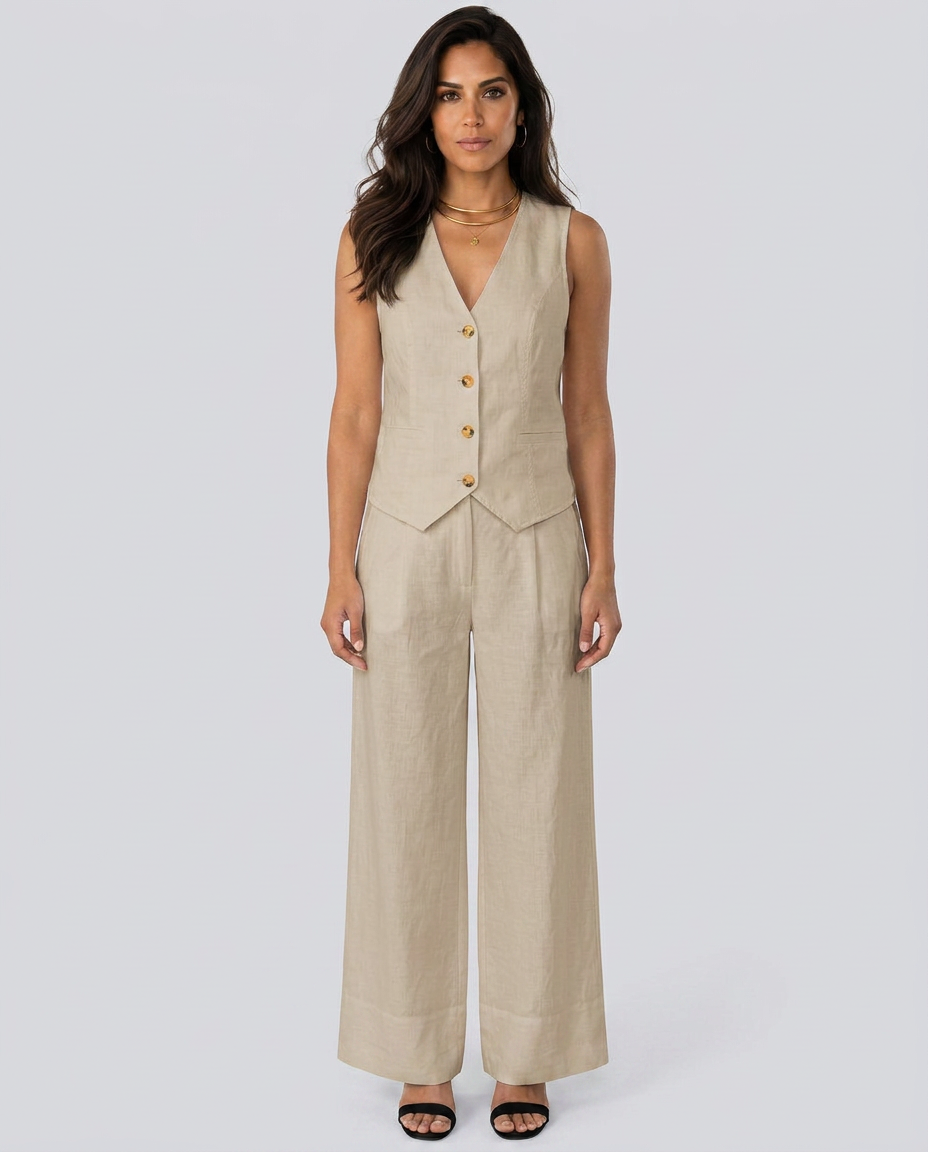 Shirley | Two-Piece Set with Waistcoat and Wide Pants