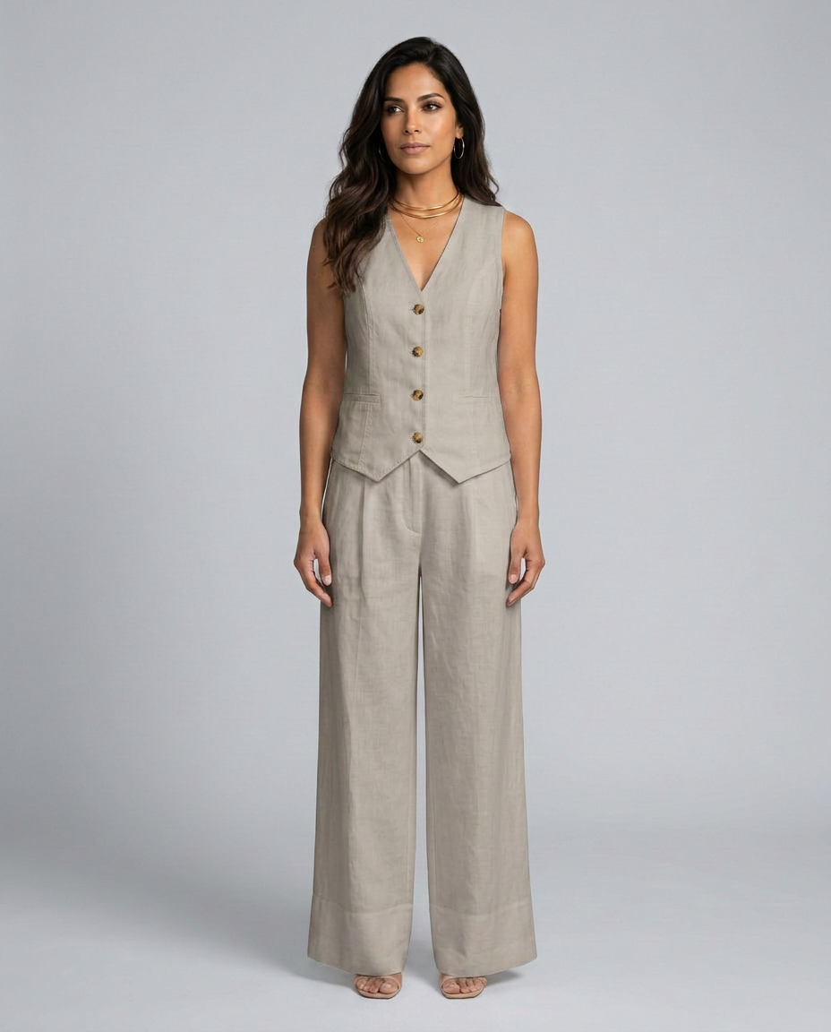 Shirley | Two-Piece Set with Waistcoat and Wide Pants