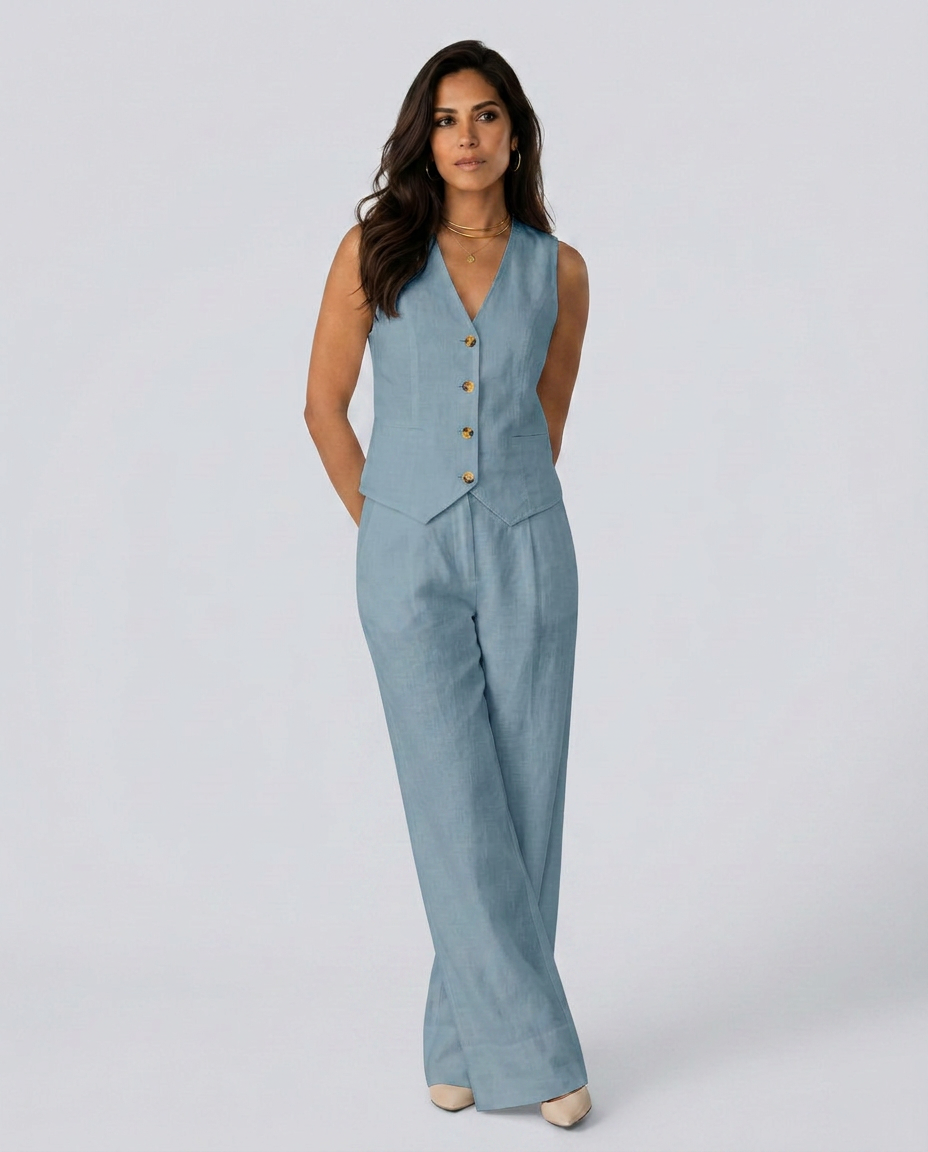 Shirley | Two-Piece Set with Waistcoat and Wide Pants