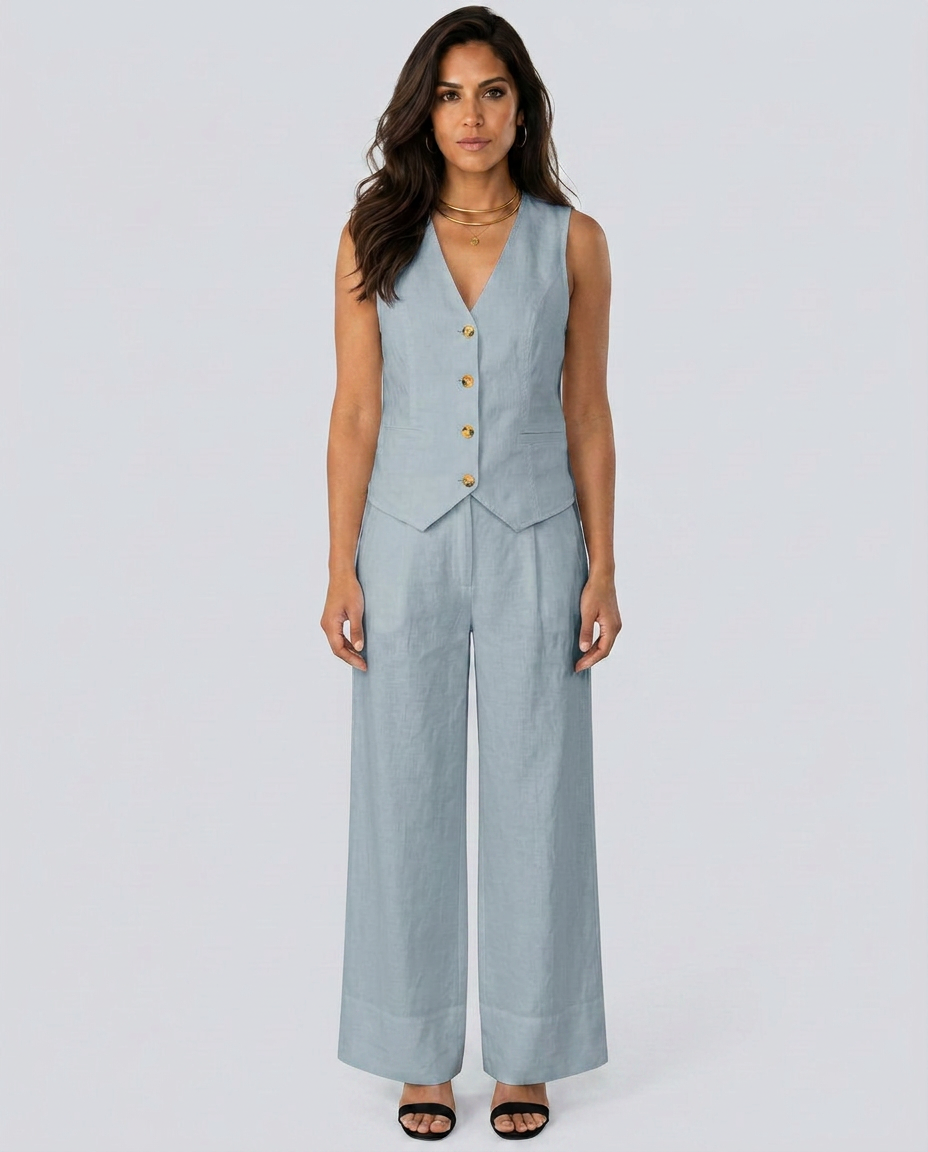Shirley | Two-Piece Set with Waistcoat and Wide Pants