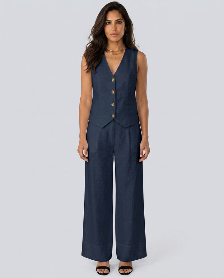 Shirley | Two-Piece Set with Waistcoat and Wide Pants