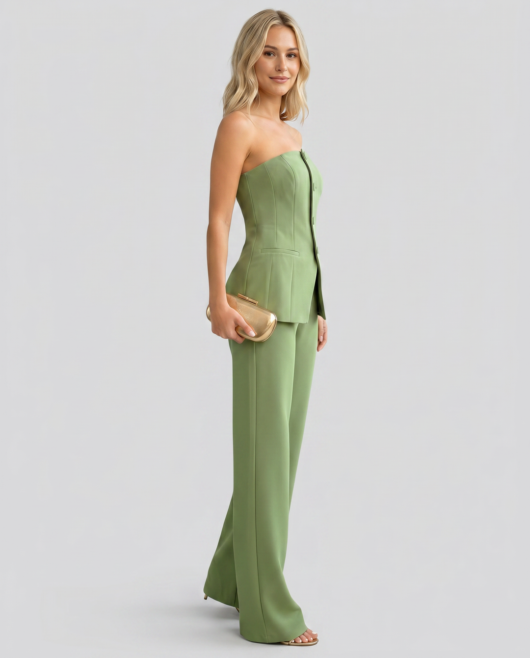 Wendy | Bustier Set with Wide-Leg Pants