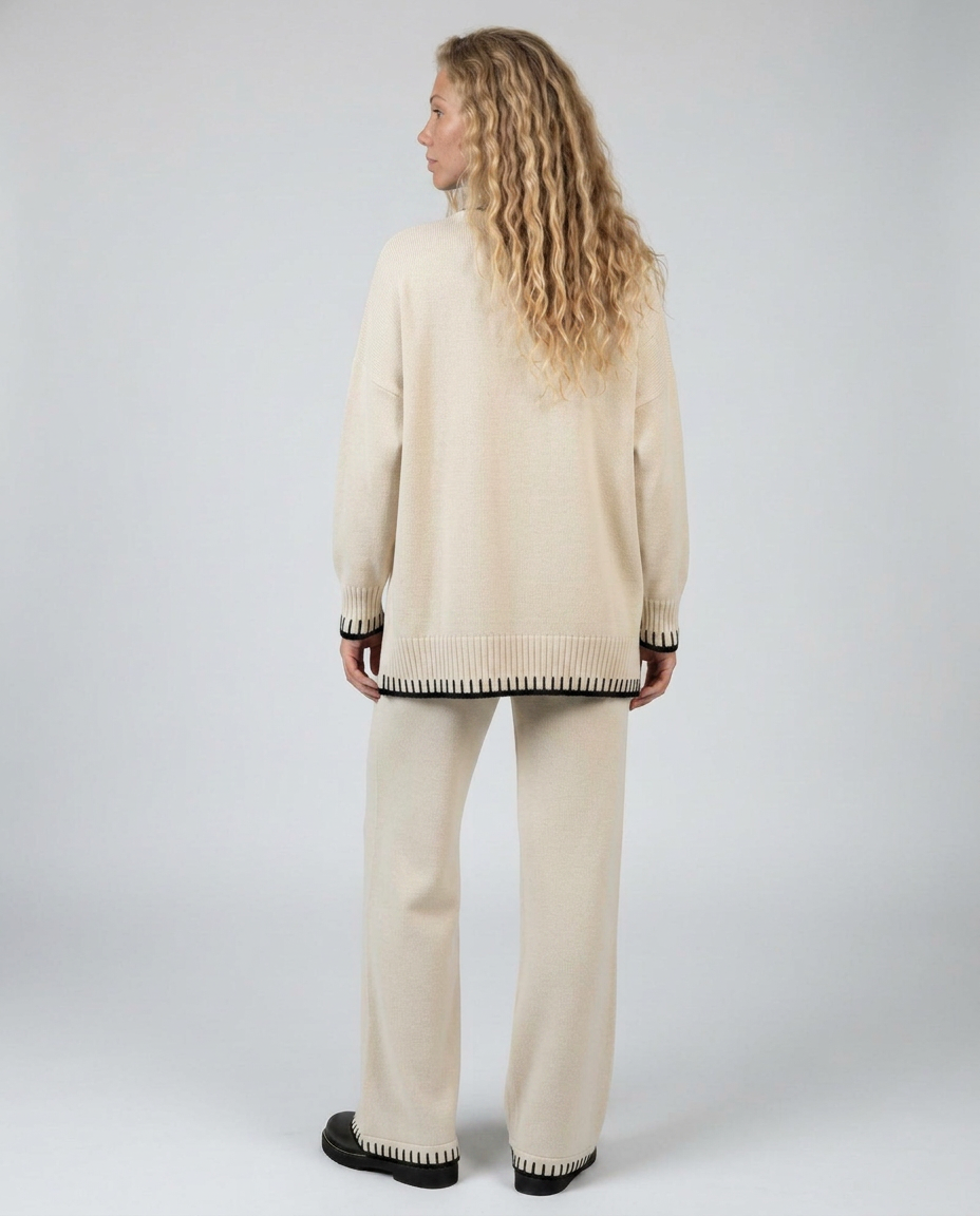 Minnie | Knit Lounge Set with Wide-Leg Pants