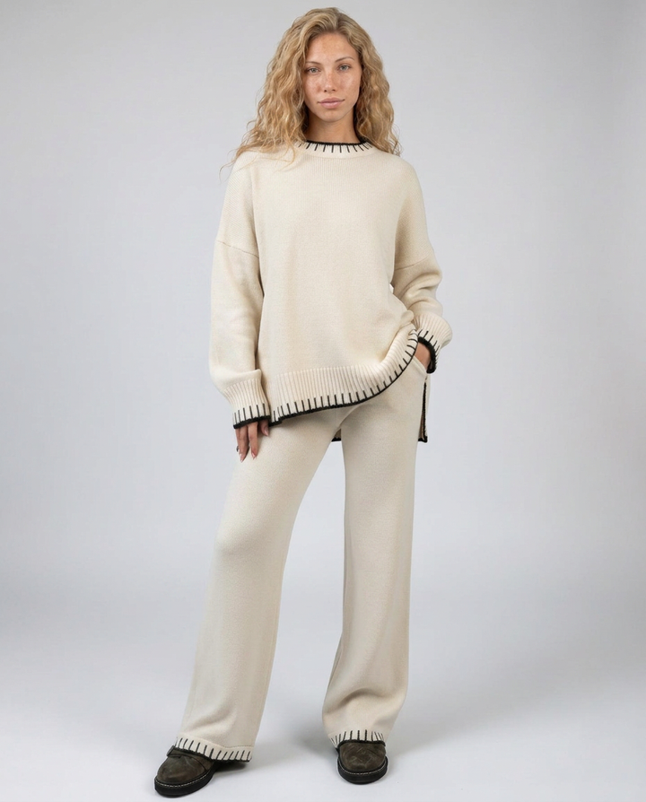 Minnie | Knit Lounge Set with Wide-Leg Pants