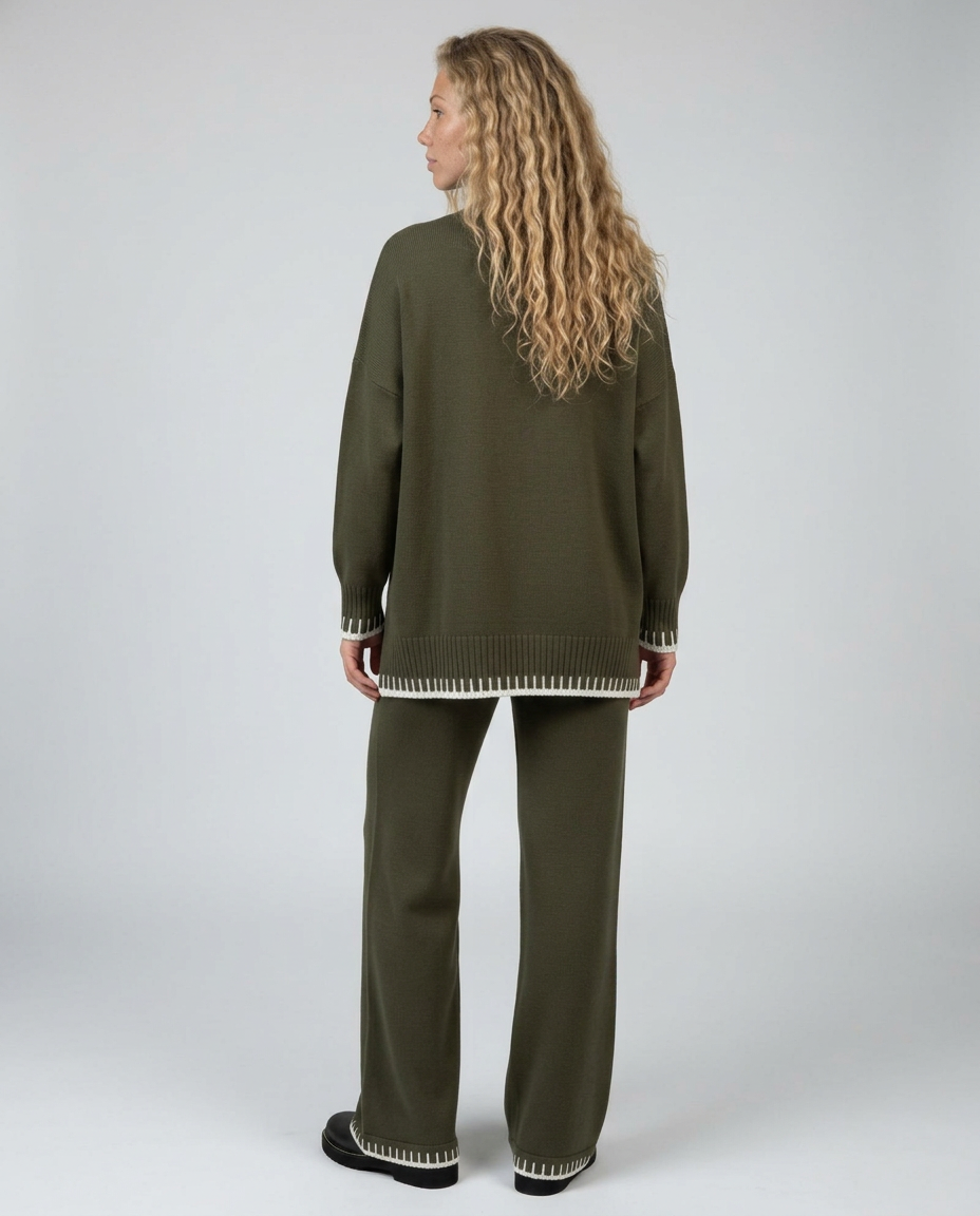 Minnie | Knit Lounge Set with Wide-Leg Pants