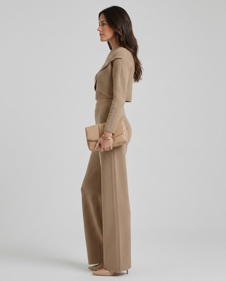 Sarah | Knit Set with Wide-Leg Pants