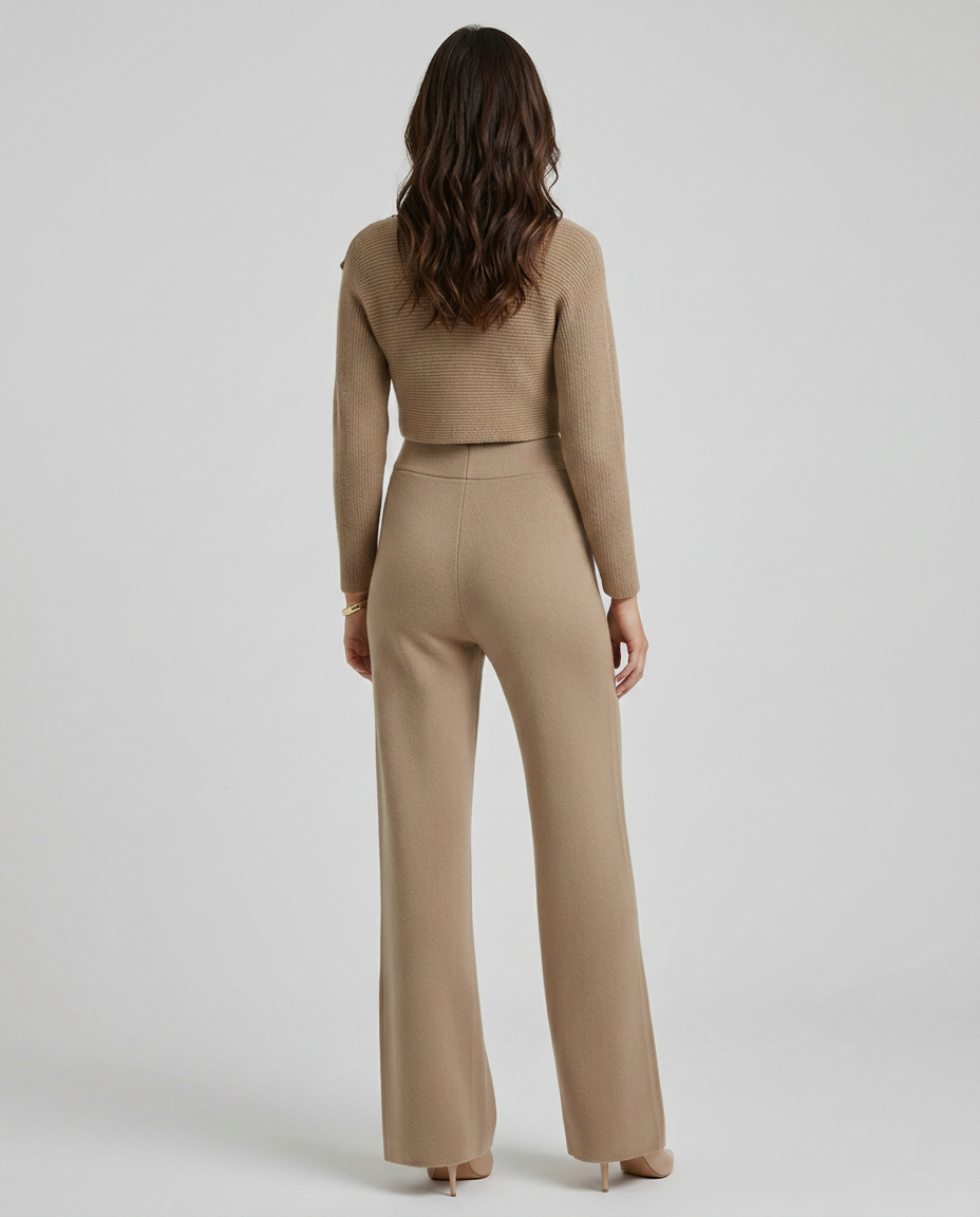 Sarah | Knit Set with Wide-Leg Pants