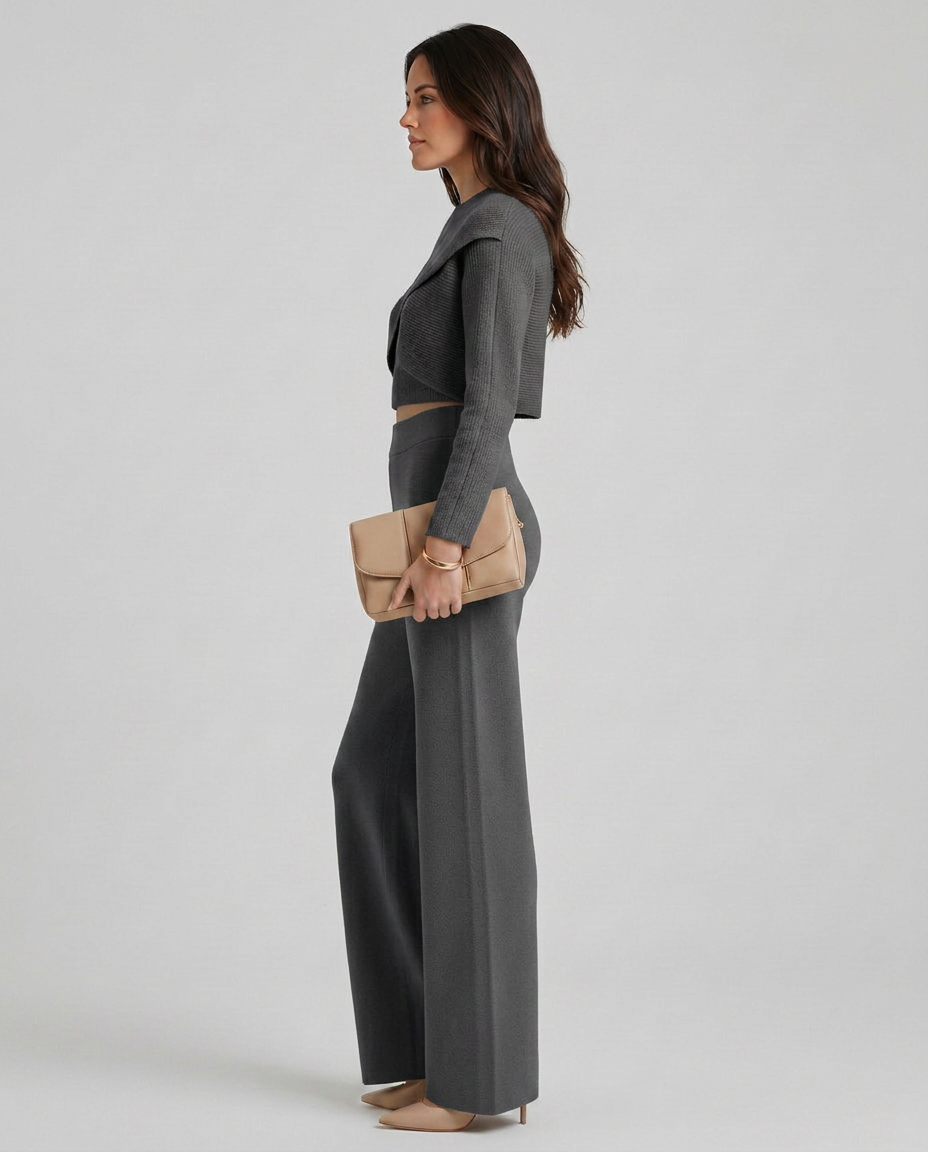 Sarah | Knit Set with Wide-Leg Pants