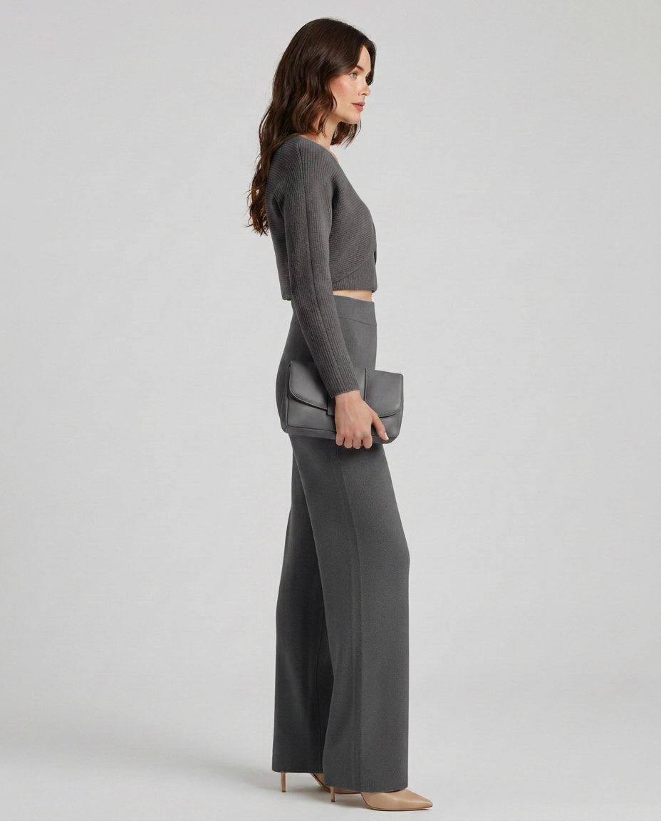 Sarah | Knit Set with Wide-Leg Pants