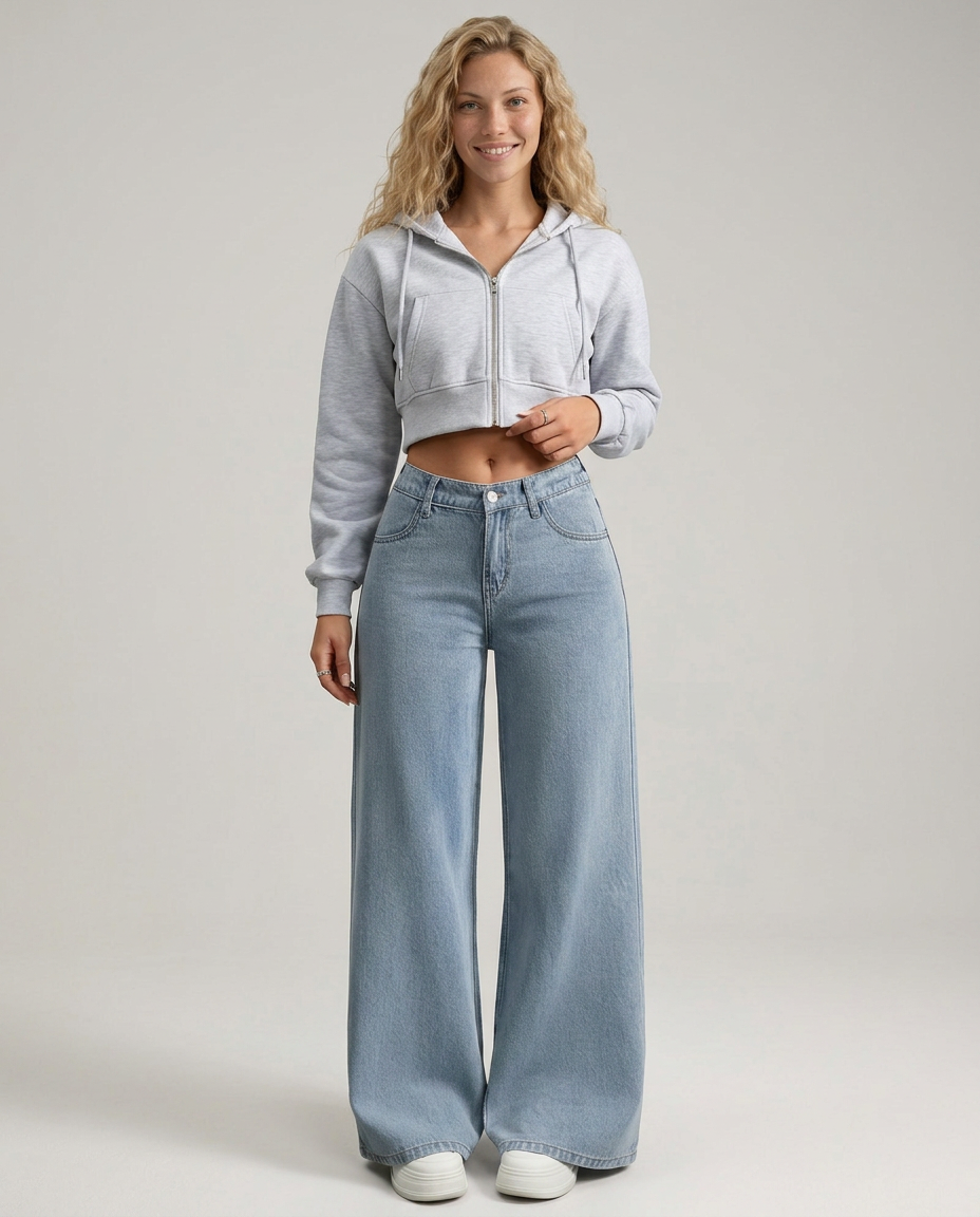 Tia | Wide-Leg Pants with Button Fly