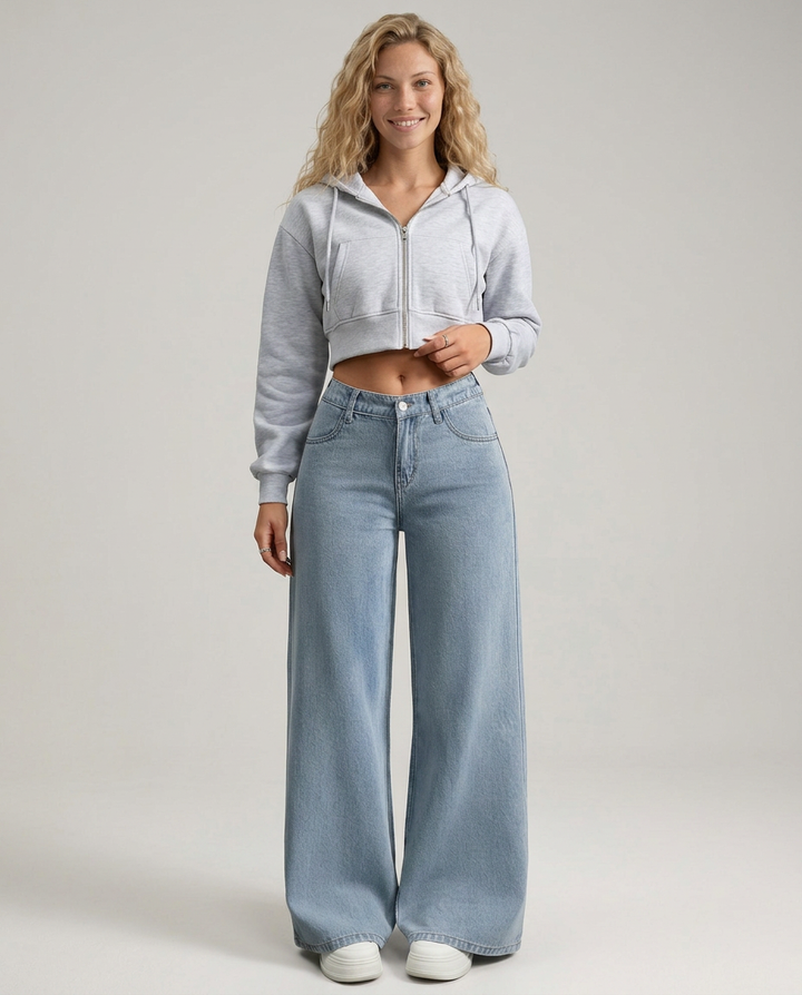 Tia | Wide-Leg Pants with Button Fly