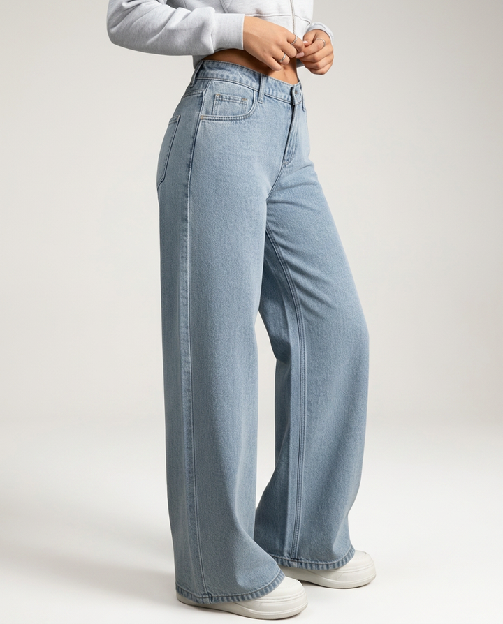 Tia | Wide-Leg Pants with Button Fly