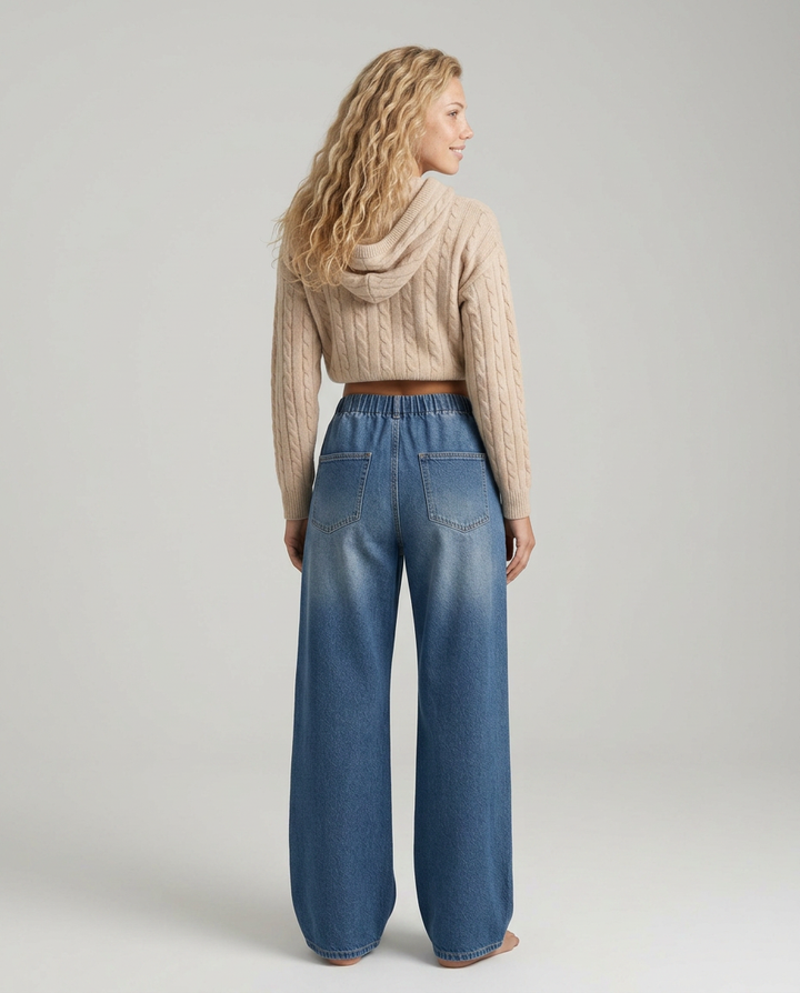 Mari | Wide Leg Pants with Elastic Waist