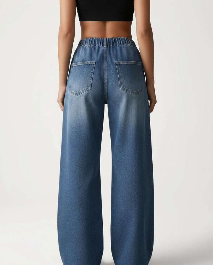Mari | Wide Leg Pants with Elastic Waist