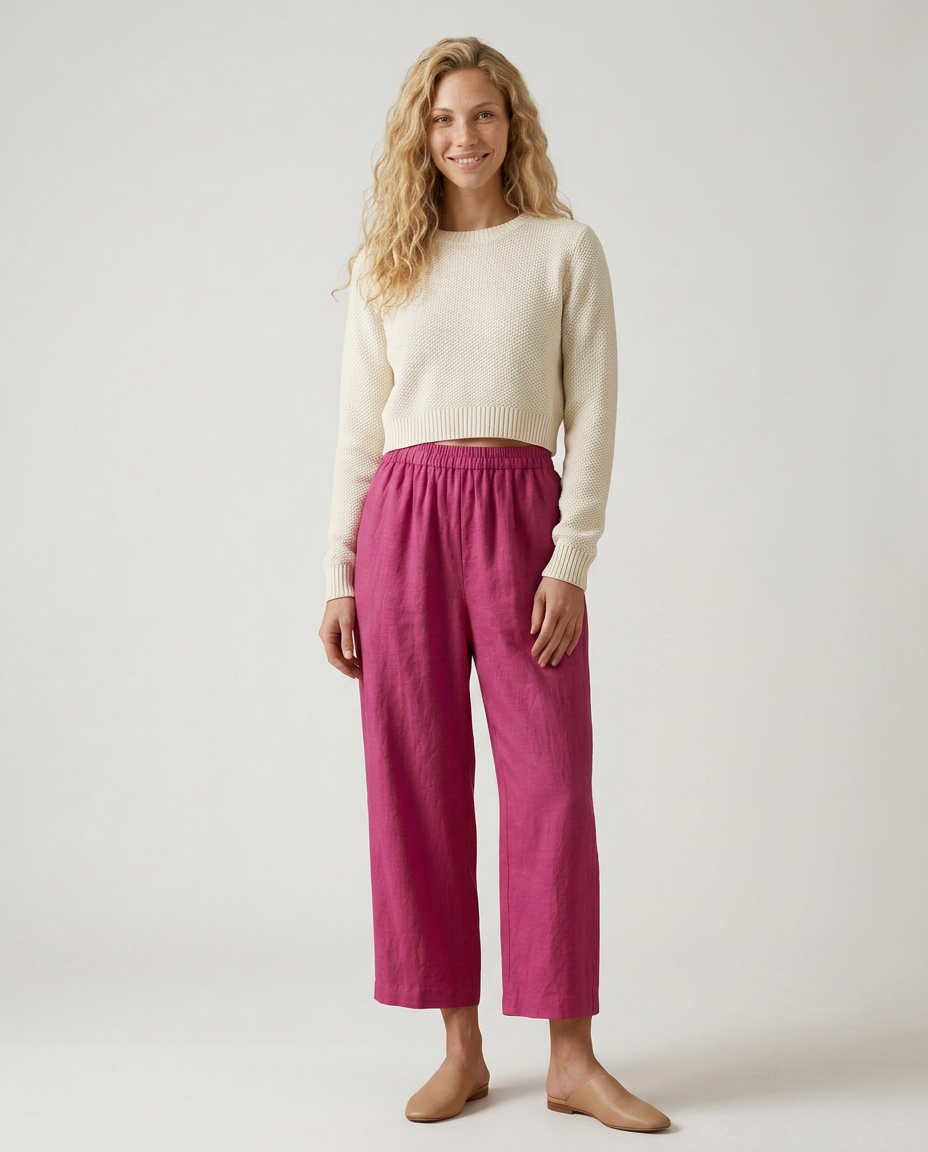 Janet | Wide Leg Pants with Elastic Waistband