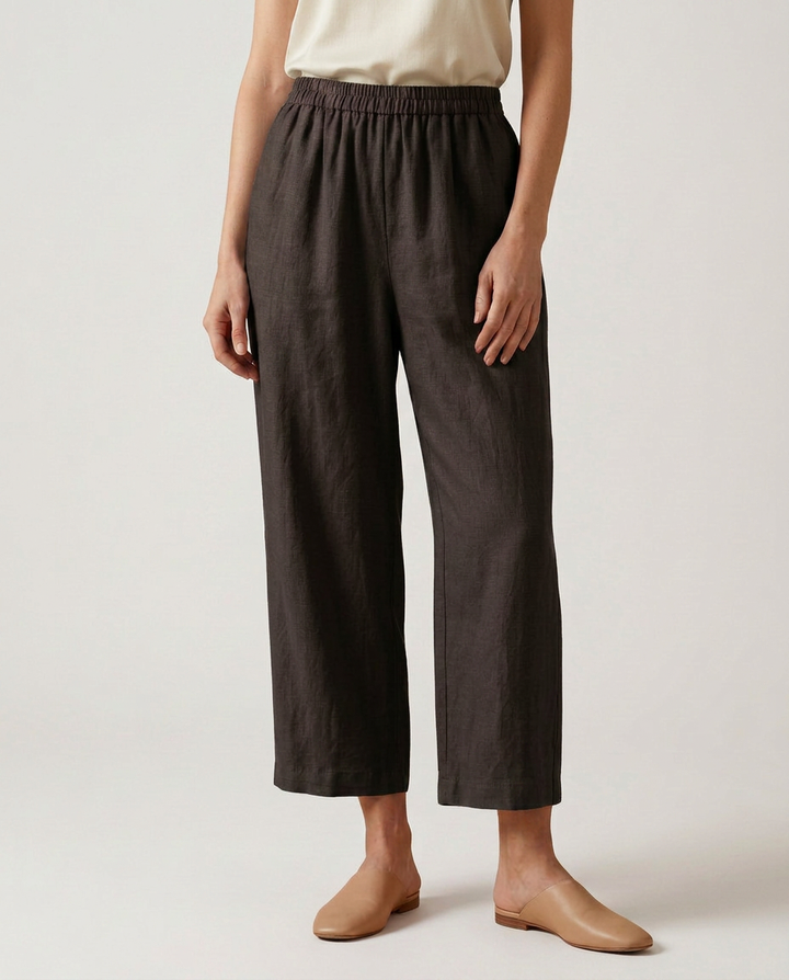 Janet | Wide Leg Pants with Elastic Waistband