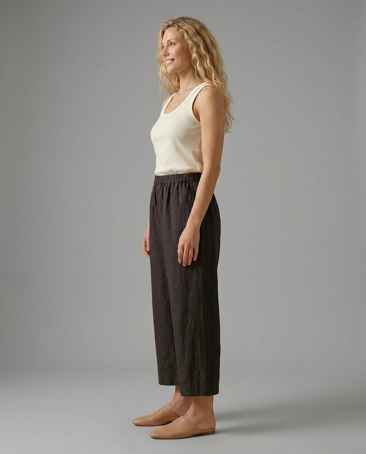 Janet | Wide Leg Pants with Elastic Waistband