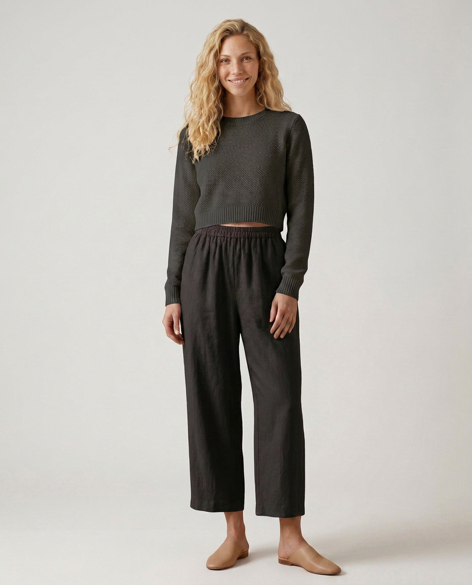 Janet | Wide Leg Pants with Elastic Waistband