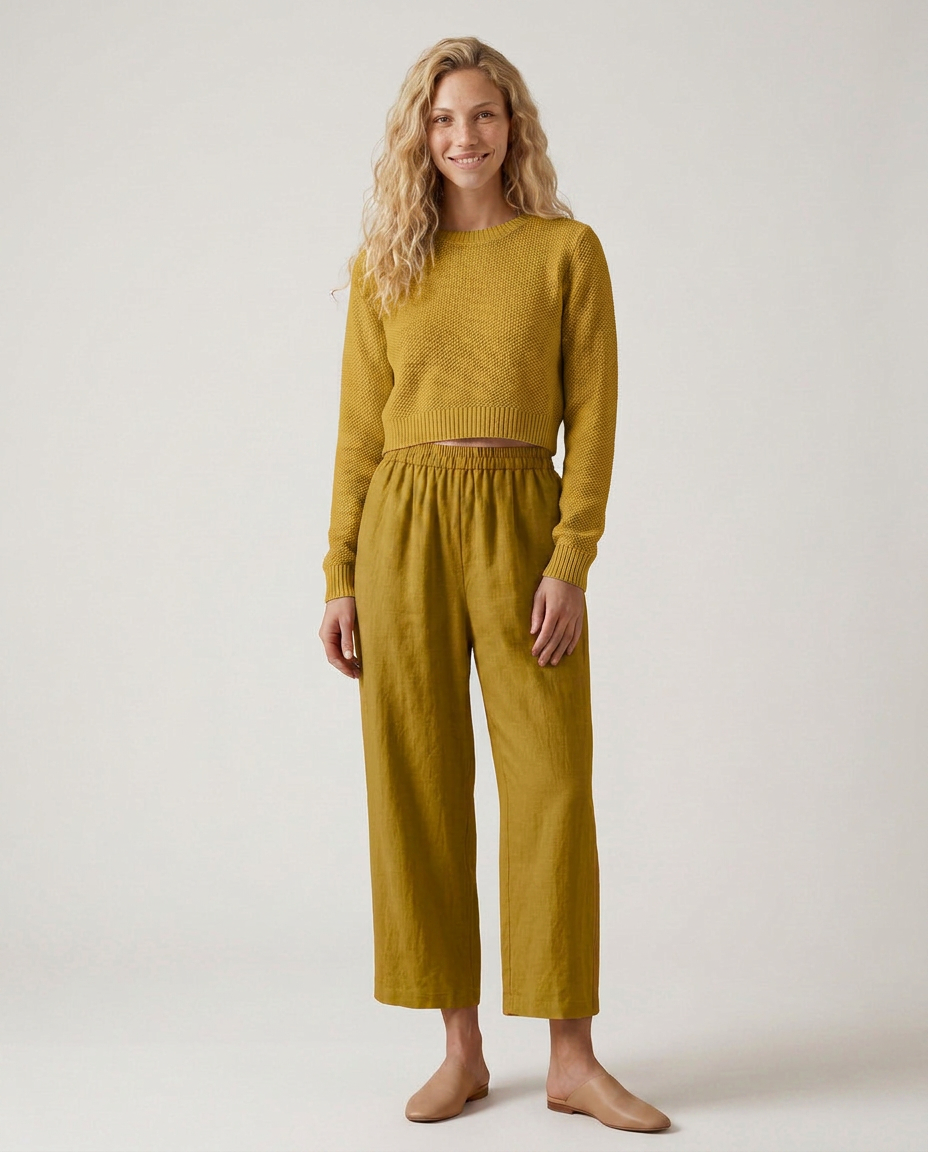 Janet | Wide Leg Pants with Elastic Waistband