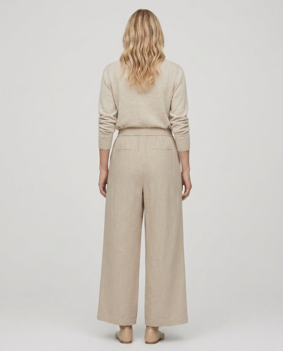 Nona | Wide Leg Pants with Elastic Waistband