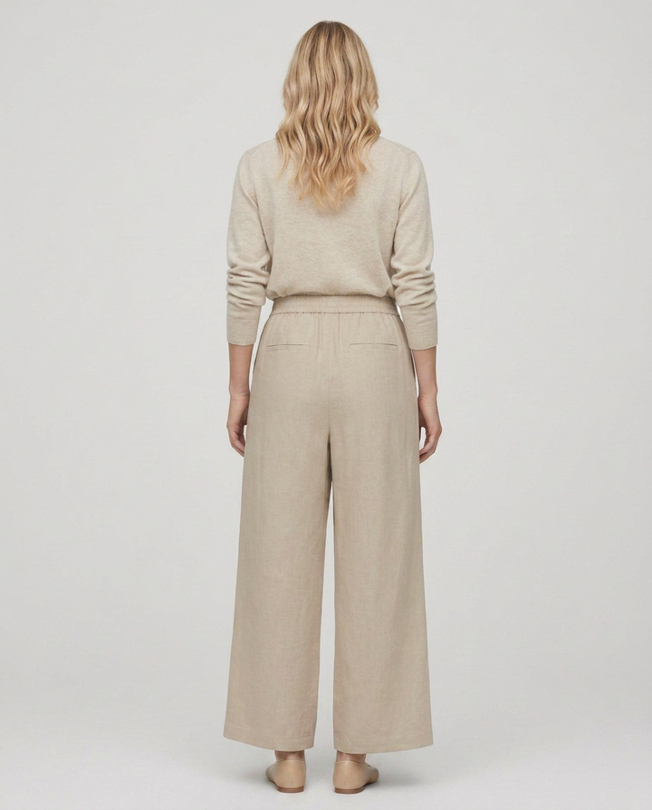 Nona | Wide Leg Pants with Elastic Waistband