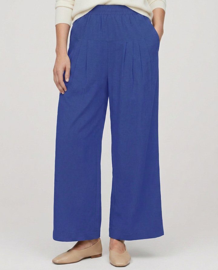 Nona | Wide Leg Pants with Elastic Waistband