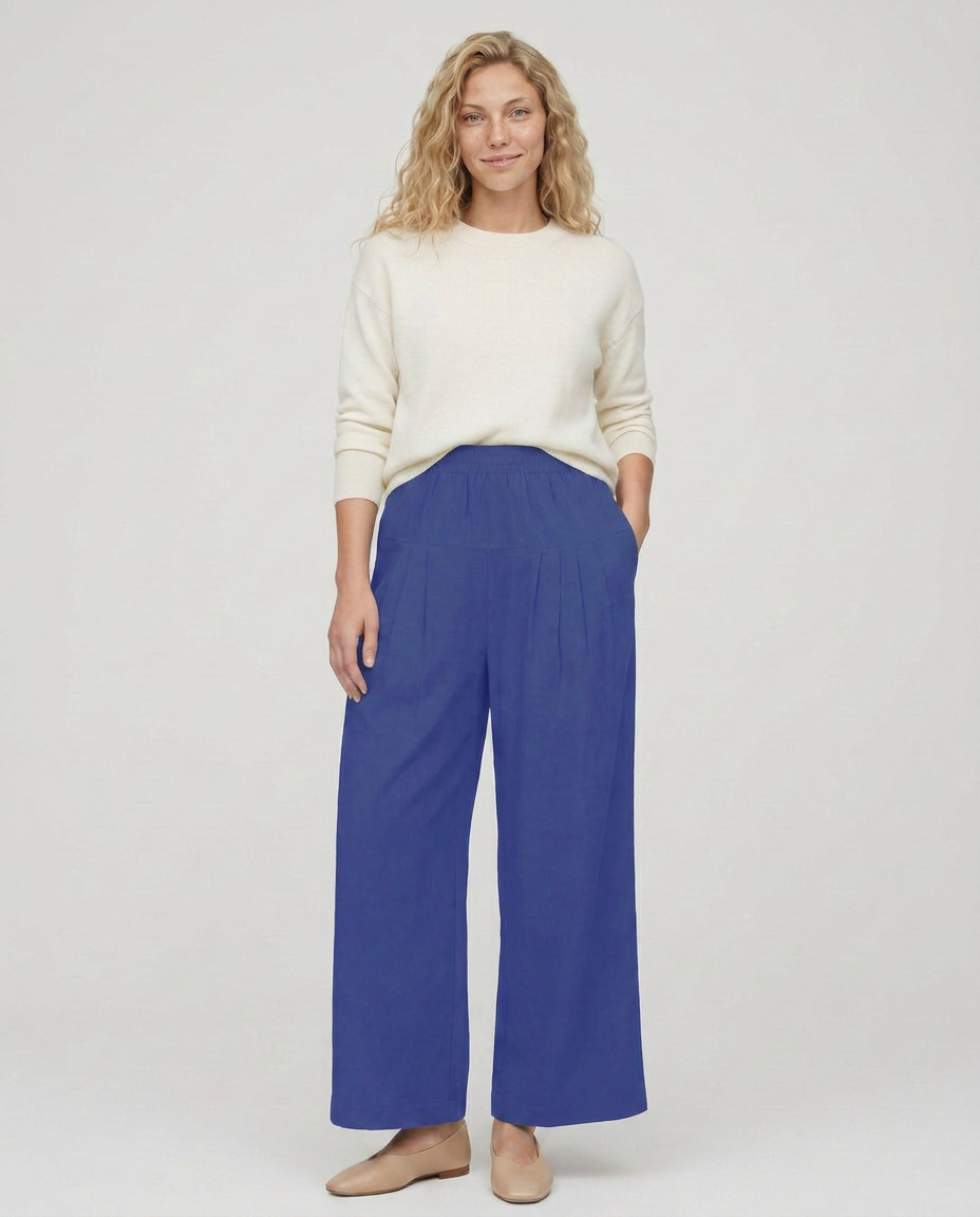 Nona | Wide Leg Pants with Elastic Waistband