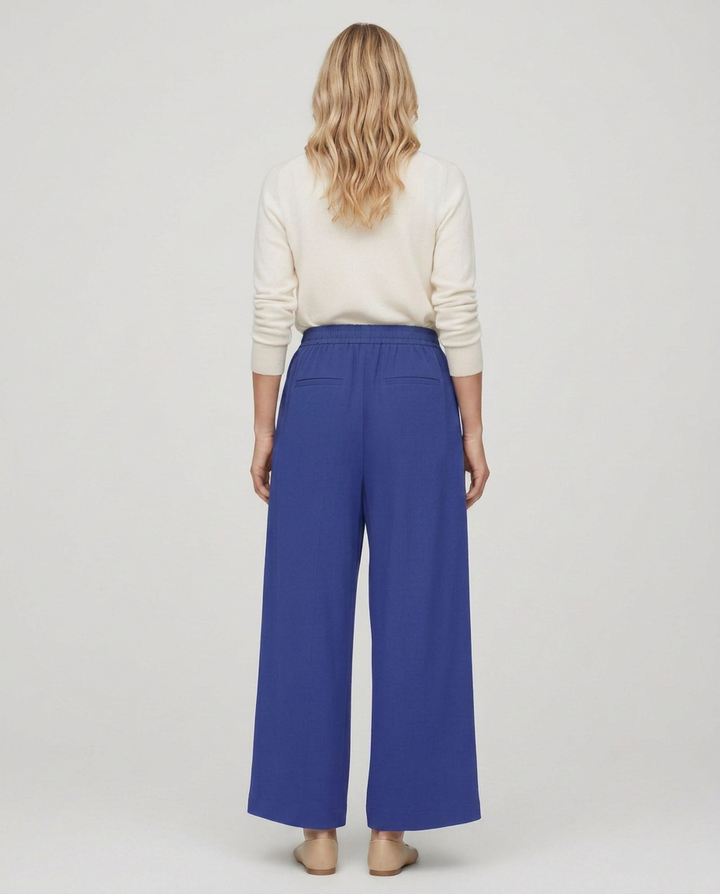 Nona | Wide Leg Pants with Elastic Waistband