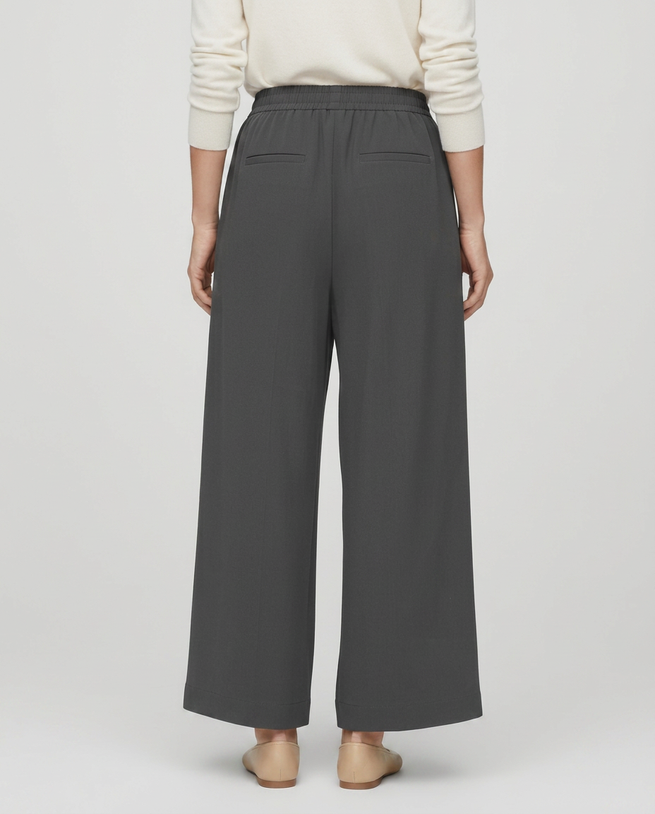 Nona | Wide Leg Pants with Elastic Waistband