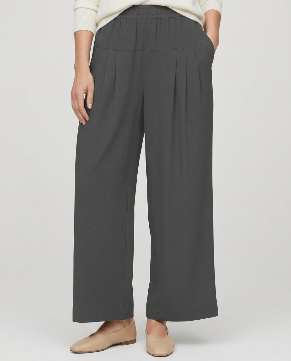 Nona | Wide Leg Pants with Elastic Waistband