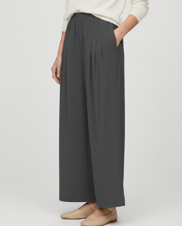 Nona | Wide Leg Pants with Elastic Waistband