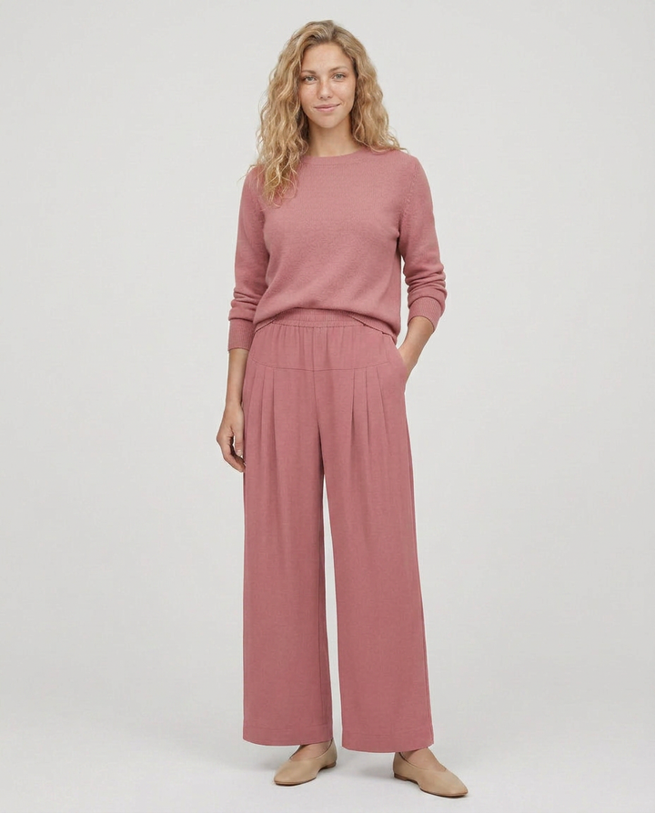 Nona | Wide Leg Pants with Elastic Waistband