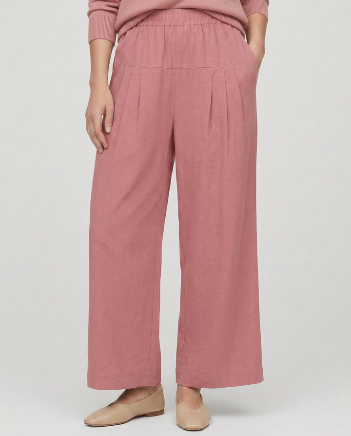 Nona | Wide Leg Pants with Elastic Waistband