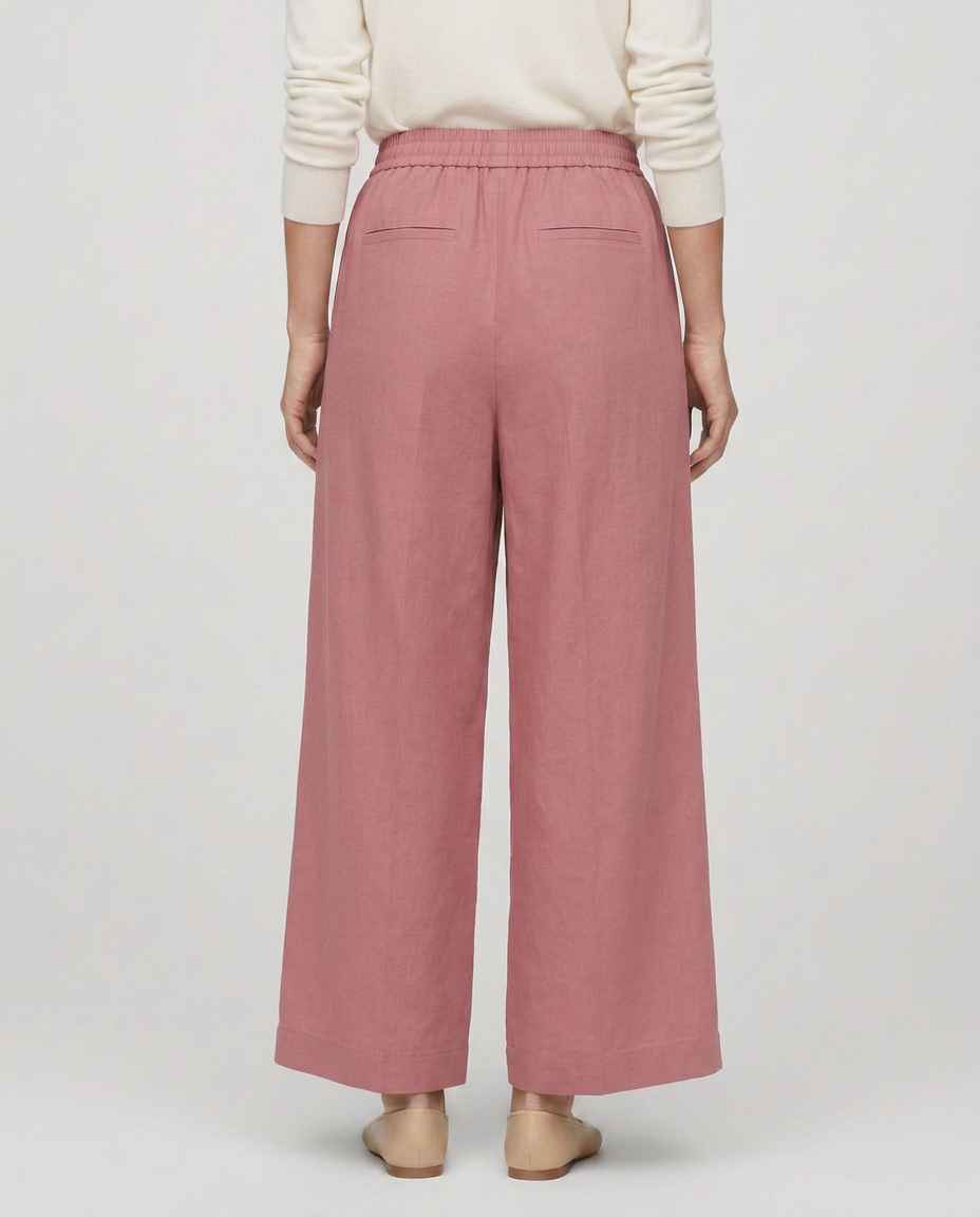 Nona | Wide Leg Pants with Elastic Waistband