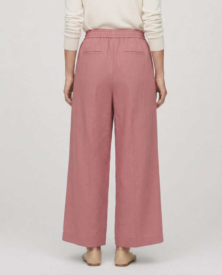 Nona | Wide Leg Pants with Elastic Waistband