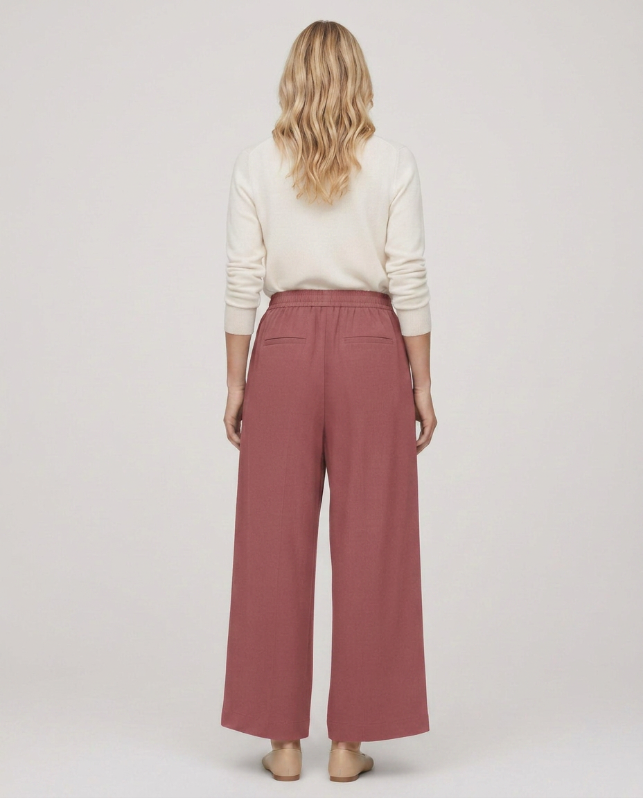 Nona | Wide Leg Pants with Elastic Waistband