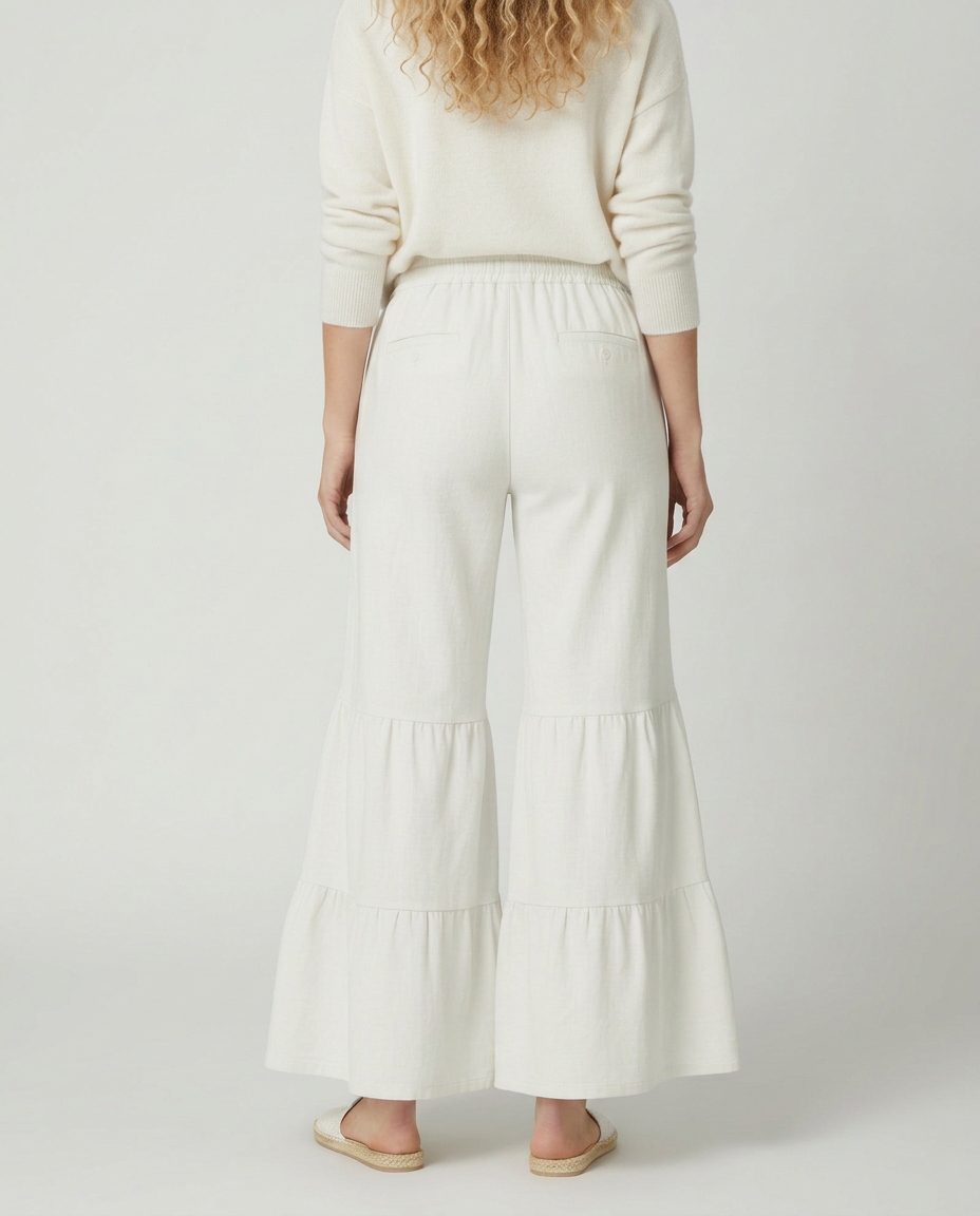 Lora | Tiered Wide Leg Pants with Elastic Waist
