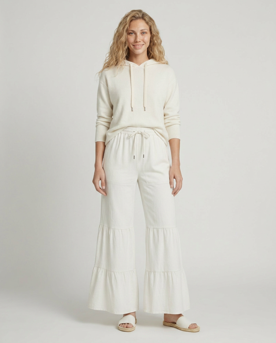 Lora | Tiered Wide Leg Pants with Elastic Waist