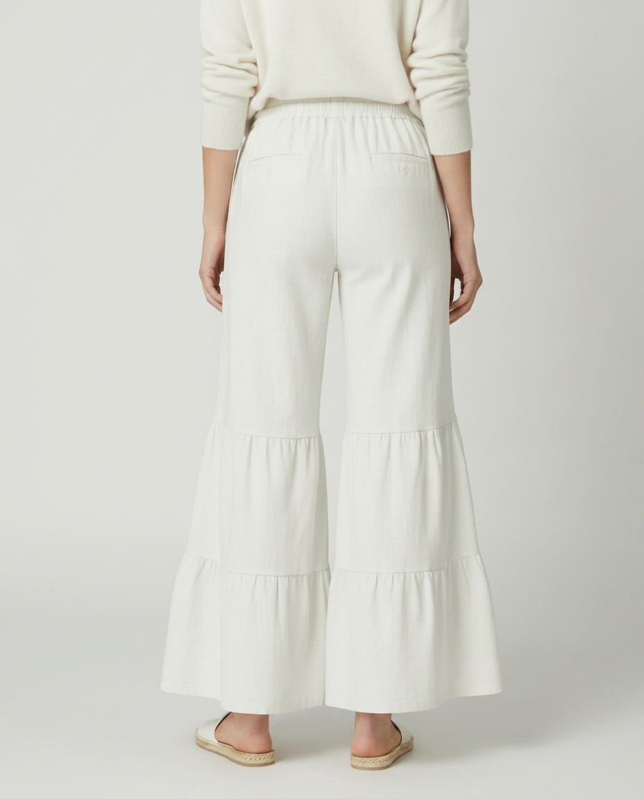 Lora | Tiered Wide Leg Pants with Elastic Waist