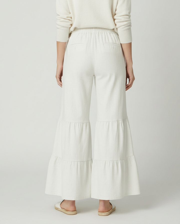 Lora | Tiered Wide Leg Pants with Elastic Waist