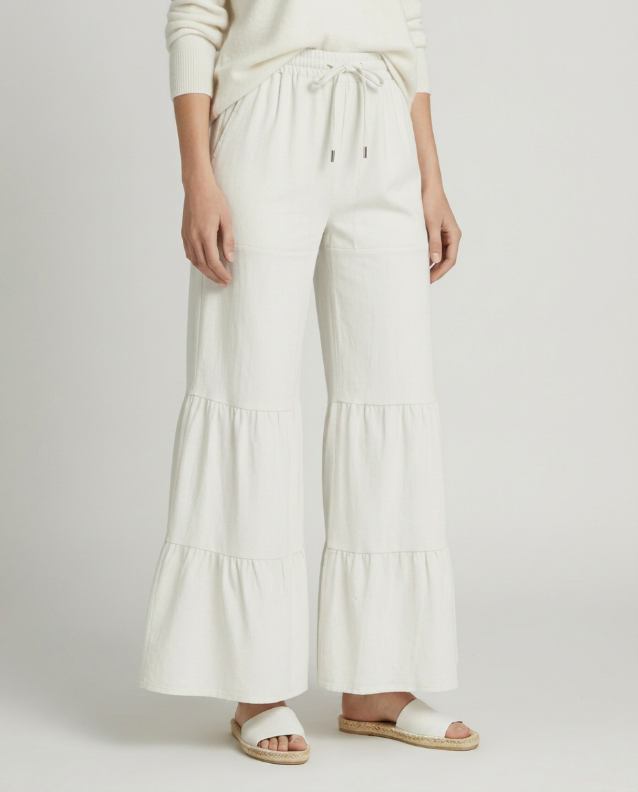 Lora | Tiered Wide Leg Pants with Elastic Waist