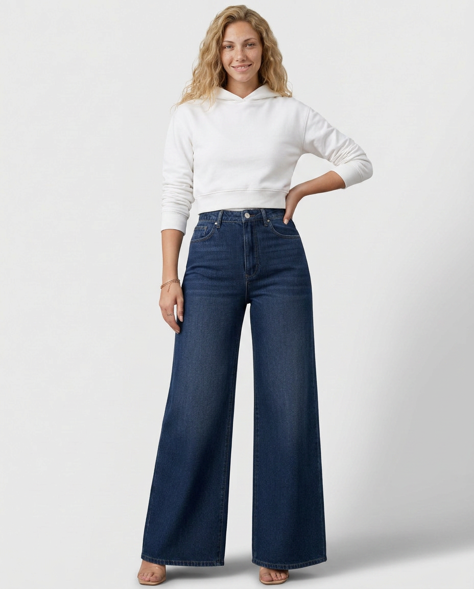 Lee | High Waist Wide Leg Denim Look Pants