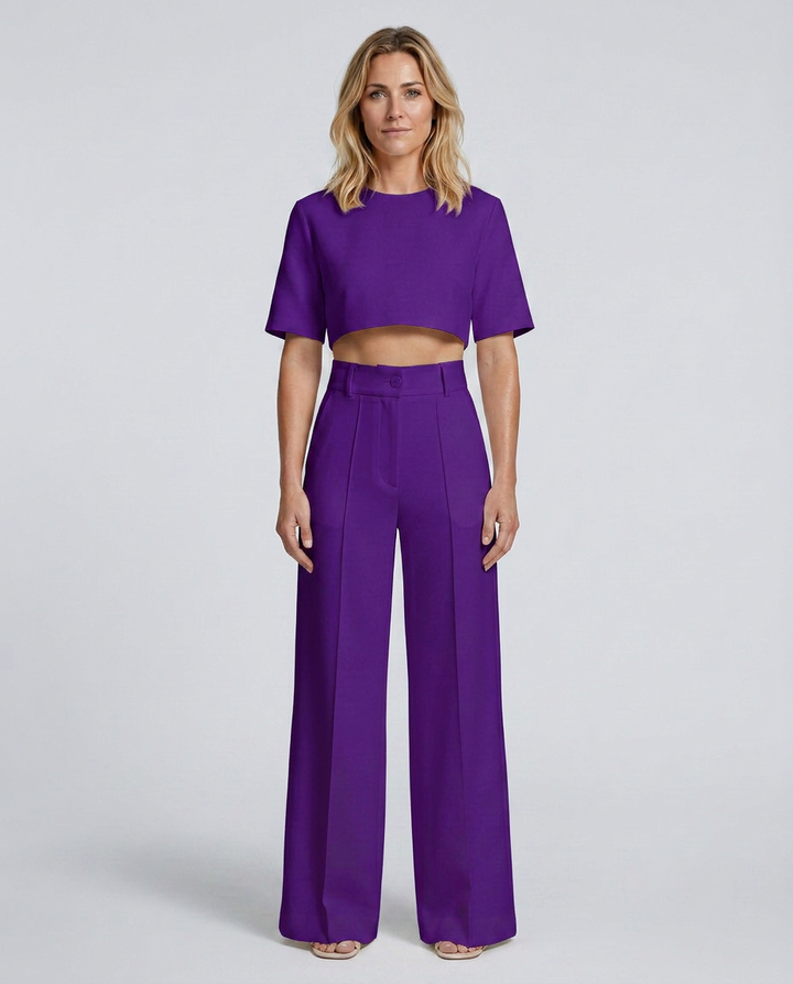 Bella | Two-Piece Set with Crop Top and Wide-Leg Pants