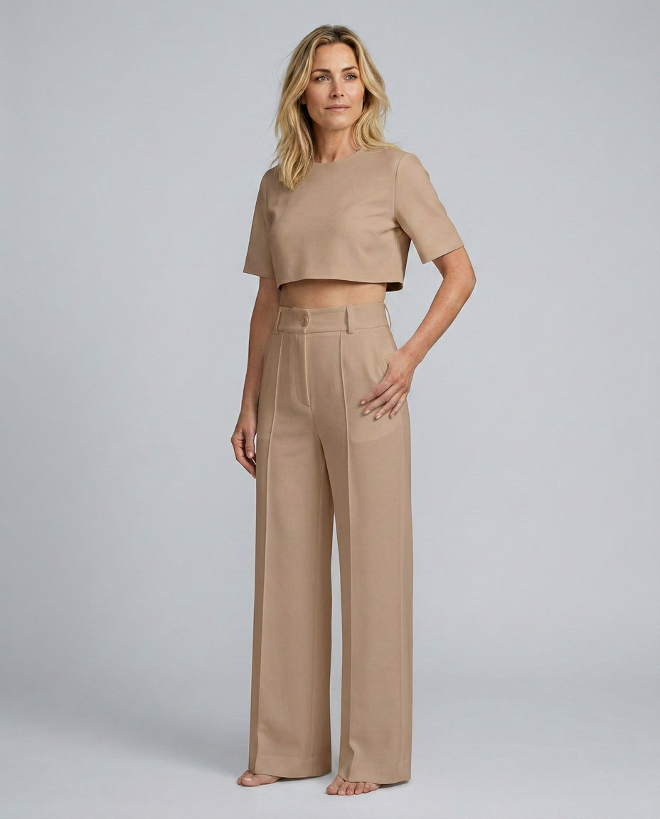 Bella | Two-Piece Set with Crop Top and Wide-Leg Pants